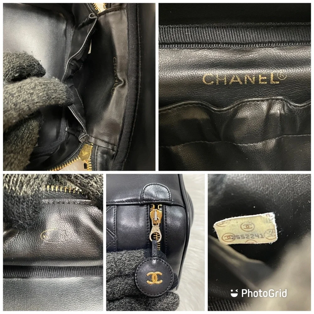 Lambskin Vanity Cosmetic Case Black #2 - Picture 12 of 15